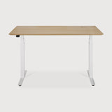 Featuring Bok White Us Oak Adjustable Desk by Ethnicraft at Amethyst Home. The Bok adjustable desk was designed with the importance of health and good posture in mind. The motorised system in its legs allows the tabletop to be elevated to the height of your liking. That way, you can easily switch between sitting and standing throughout the workday. Choose between white or black metal . Amethyst Home provides interior design, new construction, custom furniture, and area rugs in the Omaha metro area