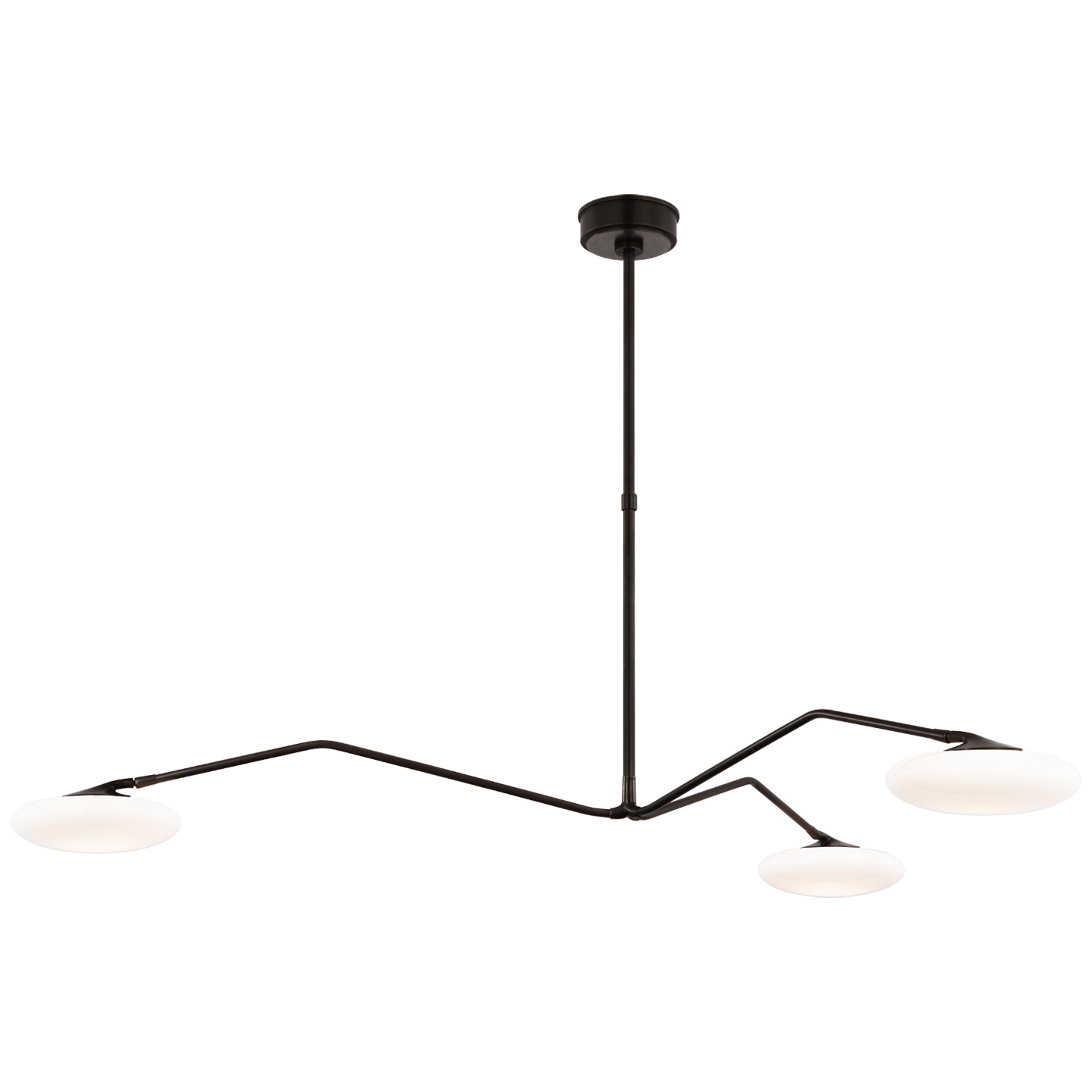 Featuring Brindille Extra Large Three Light Chandelier Gun Metal by Visual Comfort at Amethyst Home. The Brindille by Champalimaud strikes a balance between organic beauty and technical innovation. As if a branch laden with petals, the slender gunmetal, polished nickel, or soft brass arms of the suspended frame support petal-like white glass shades. Thanks to a spoon-shaped brass fitt. Amethyst Home provides interior design, new construction, custom furniture, and area rugs in the Omaha metro area