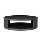 Bucco Round Coffee Table - Black Faux Shagreen | shipping 12/15/2026