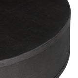 Bucco Round Coffee Table - Black Faux Shagreen | shipping 12/15/2026
