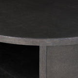 Bucco Round Coffee Table - Black Faux Shagreen | shipping 12/15/2026