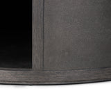 Bucco Round Coffee Table - Black Faux Shagreen | shipping 12/15/2026