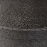 Bucco Round End Table - Black Faux Shagreen | shipping 12/15/2026