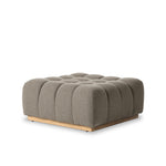 Featuring Roma Outdoor Sectional Alessi Fawn by Four Hands at Amethyst Home. A modern take on mid-century Italian design, soft volume and exaggerated proportions fuse for a sculpted look and playful feel. Atop a plinth-style teak base, outdoor-friendly ottoman features dramatic tufting for a padded sit or a tray for use as a table, indoors and out. Ottoman to matching sectional. Cove. Amethyst Home provides interior design, new construction, custom furniture, and area rugs in the Austin metro area