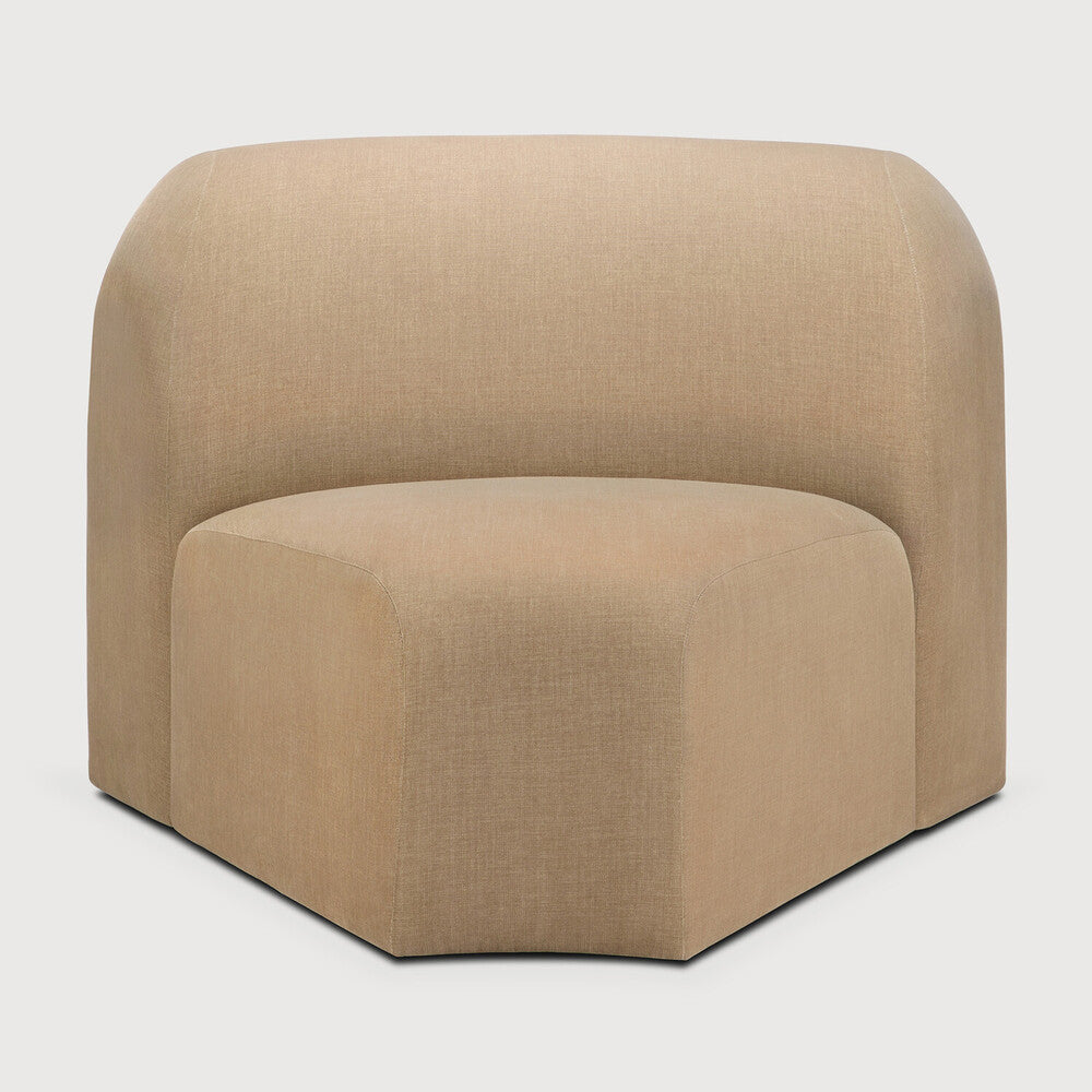 Featuring Bulky Light Sepia Modular Sofa by Ethnicraft at Amethyst Home. The Bulky celebrates simplicity and versatility in one cohesive form. Its mono-volume design, softened by rounded corners and accentuated with subtle stitching details, lends understated elegance to any space. The clean silhouette pairs with luxurious upholstery and thoughtful contours to provide lasting comf. Amethyst Home provides interior design, new construction, custom furniture, and area rugs in the Calabasas metro area