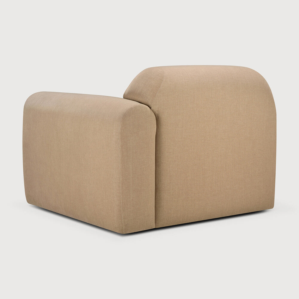 Featuring Bulky Light Sepia Modular Sofa by Ethnicraft at Amethyst Home. The Bulky celebrates simplicity and versatility in one cohesive form. Its mono-volume design, softened by rounded corners and accentuated with subtle stitching details, lends understated elegance to any space. The clean silhouette pairs with luxurious upholstery and thoughtful contours to provide lasting c. Amethyst Home provides interior design, new construction, custom furniture, and area rugs in the Laguna Beach metro area