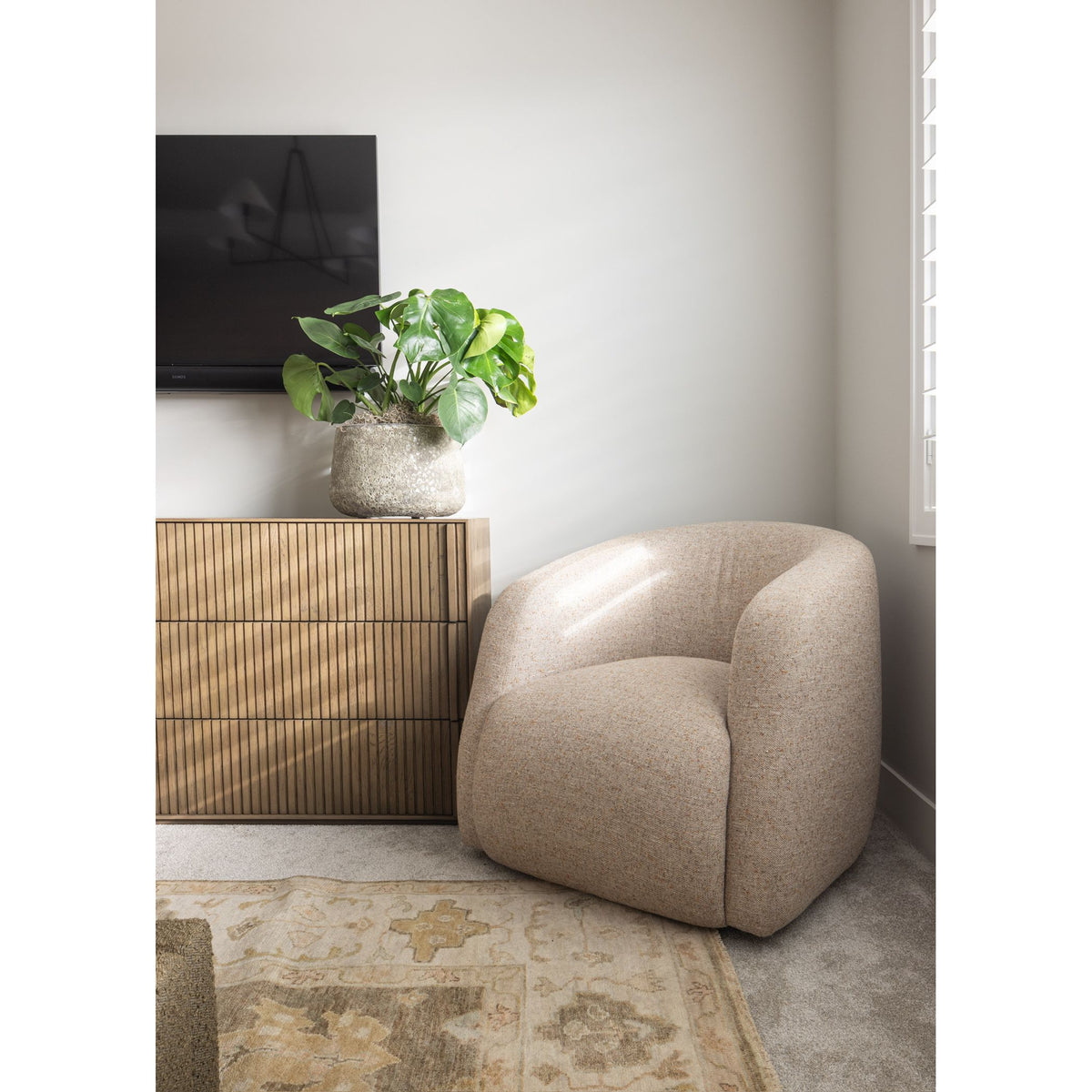 Vivienne Moss Gray / Stone Hand-Knotted Rug (Lifestyle View)