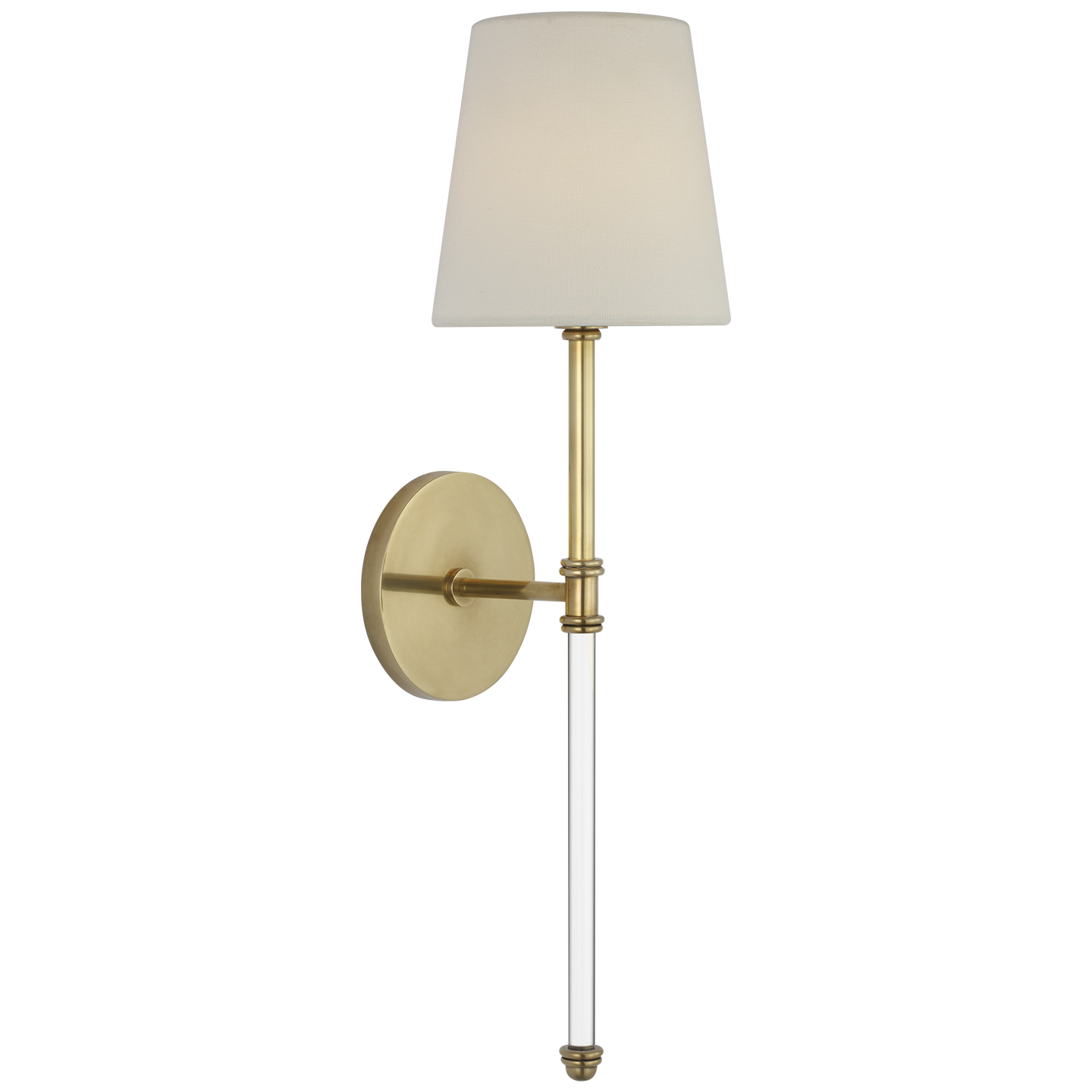 Featuring Camille 20" Cordless Sconce Hand-Rubbed Antique Brass by Visual Comfort at Amethyst Home. Camille 20" Cordless Sconce in Hand-Rubbed Antique Brass with Linen Shade
Overall Dimensions: 5.5" L x 5.5" W x 19.5" HWeight : 2 lbs.. Amethyst Home provides interior design, new construction, custom furniture, and area rugs in the Los Angeles metro area