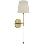 Featuring Camille 20" Cordless Sconce Hand-Rubbed Antique Brass by Visual Comfort at Amethyst Home. Camille 20" Cordless Sconce in Hand-Rubbed Antique Brass with Linen Shade
Overall Dimensions: 5.5" L x 5.5" W x 19.5" HWeight : 2 lbs.. Amethyst Home provides interior design, new construction, custom furniture, and area rugs in the Los Angeles metro area