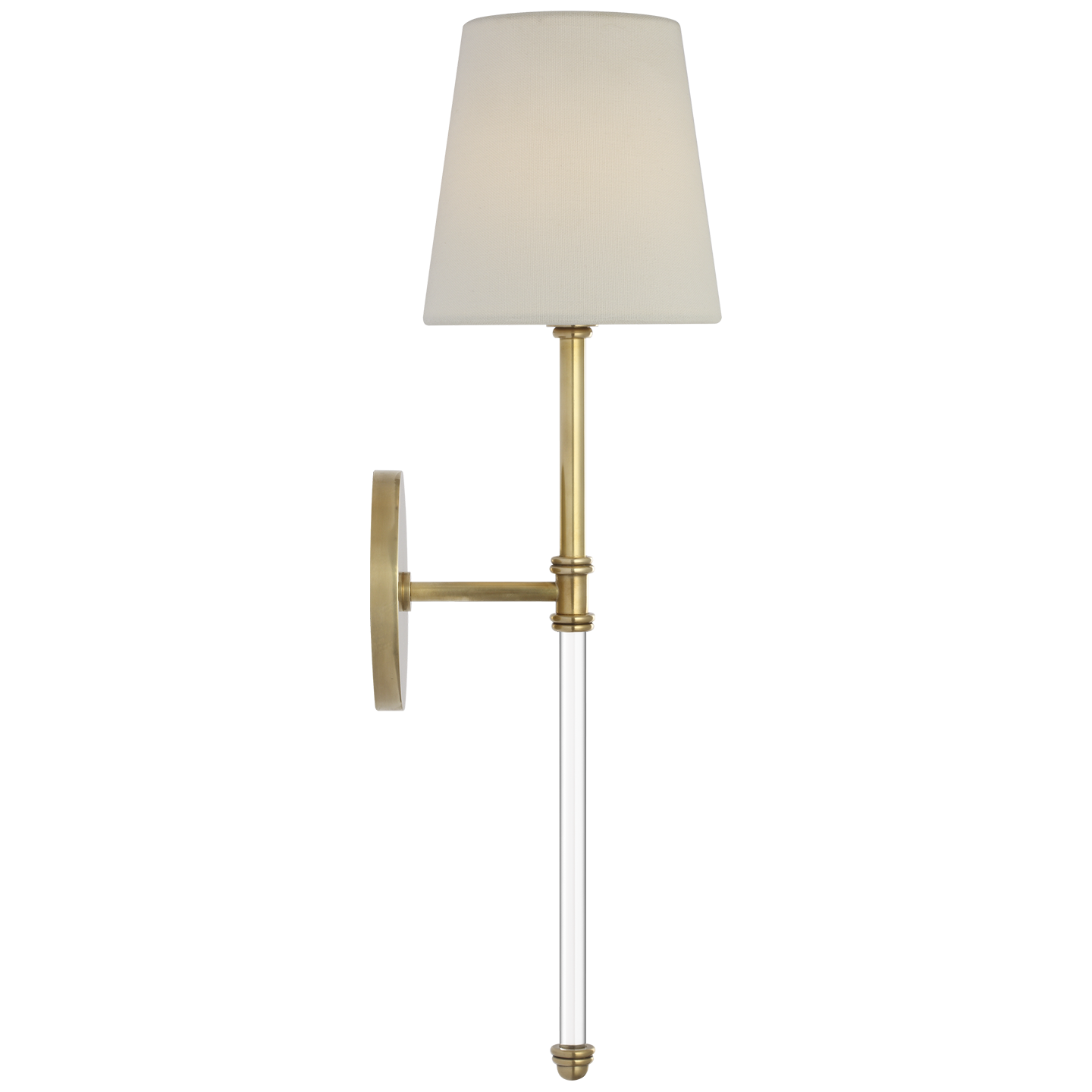 Featuring Camille 20" Cordless Sconce Hand-Rubbed Antique Brass by Visual Comfort at Amethyst Home. Camille 20" Cordless Sconce in Hand-Rubbed Antique Brass with Linen Shade
Overall Dimensions: 5.5" L x 5.5" W x 19.5" HWeight : 2 lbs.. Amethyst Home provides interior design, new construction, custom furniture, and area rugs in the Newport Beach metro area