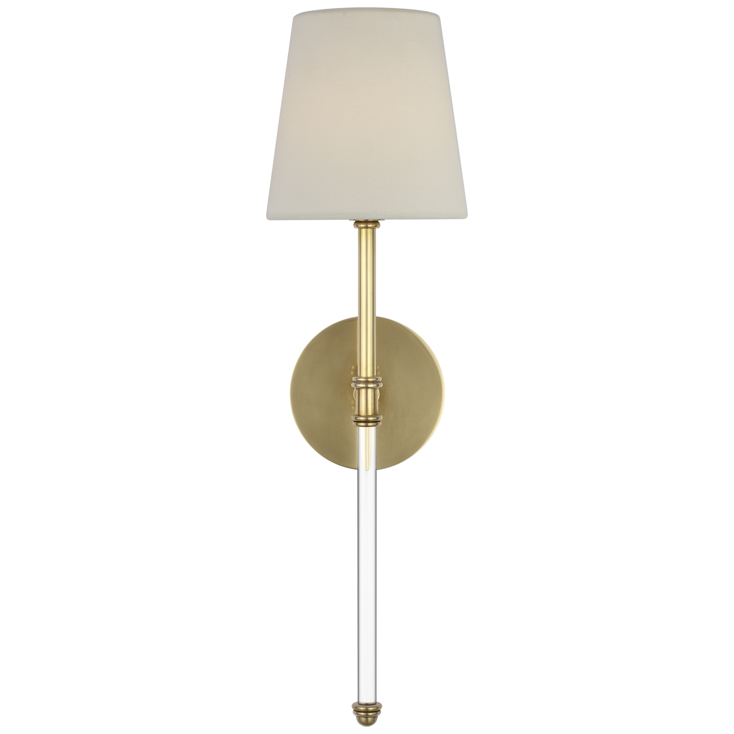 Featuring Camille 20" Cordless Sconce Hand-Rubbed Antique Brass by Visual Comfort at Amethyst Home. Camille 20" Cordless Sconce in Hand-Rubbed Antique Brass with Linen Shade
Overall Dimensions: 5.5" L x 5.5" W x 19.5" HWeight : 2 lbs.. Amethyst Home provides interior design, new construction, custom furniture, and area rugs in the Washington metro area