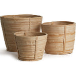 Cane Rattan Round Tapered Baskets, Set Of 3  Napa Home & Garden