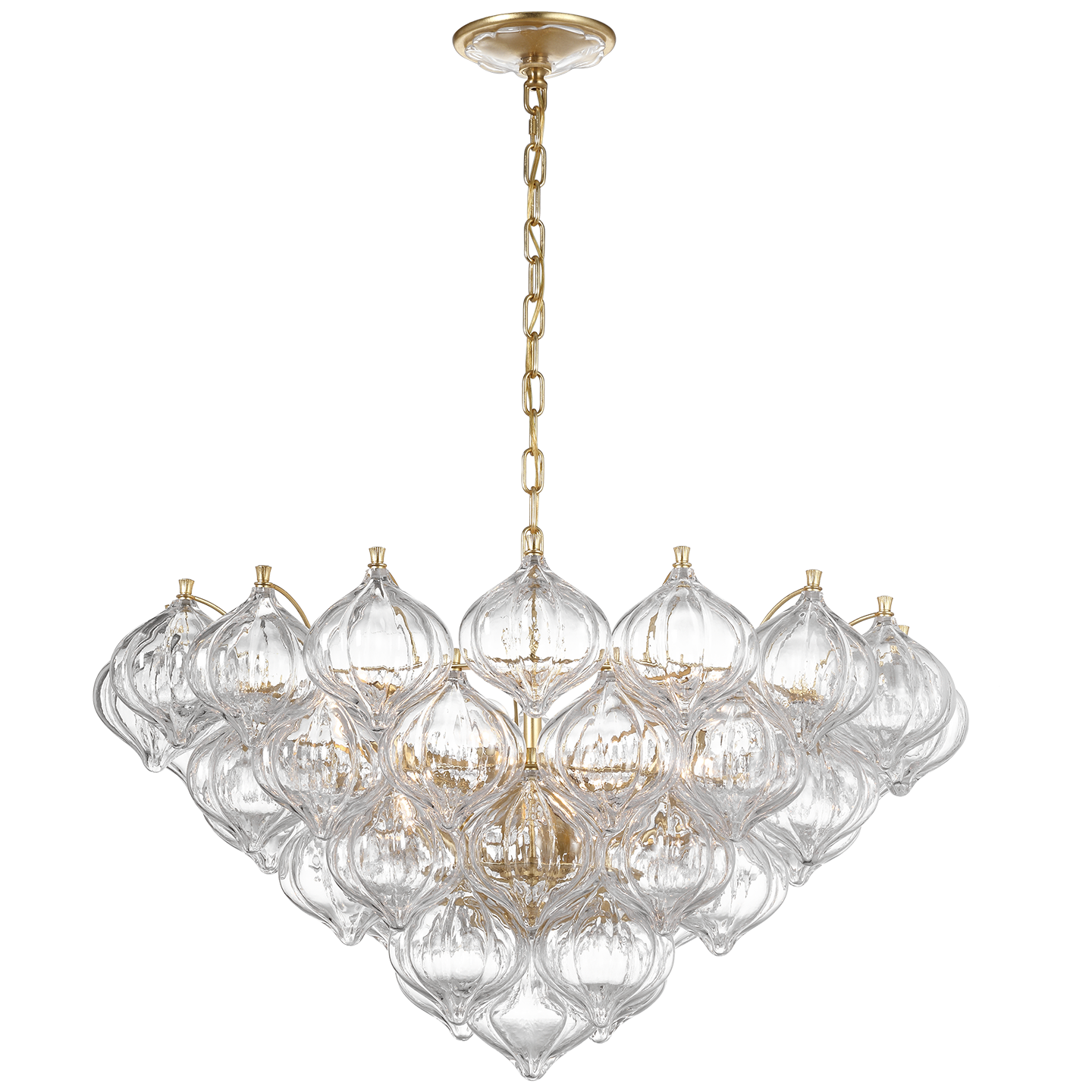 Featuring Caselli 36" Basket Chandelier Gild by Visual Comfort at Amethyst Home. Caselli 36" Basket Chandelier in Gild with Clear Glass
Overall Dimensions: 35.75" L x 35.75" W x 19.25" HWeight: 42 lbs.. Amethyst Home provides interior design, new construction, custom furniture, and area rugs in the Charlotte metro area