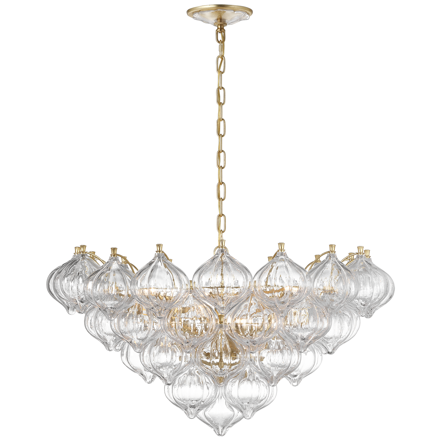 Featuring Caselli 36" Basket Chandelier Gild by Visual Comfort at Amethyst Home. Caselli 36" Basket Chandelier in Gild with Clear Glass
Overall Dimensions: 35.75" L x 35.75" W x 19.25" HWeight: 42 lbs.. Amethyst Home provides interior design, new construction, custom furniture, and area rugs in the Des Moines metro area