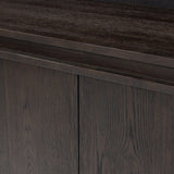 Chalmers Media Console - Smoked Black Resawn Oak | shipping 08/28/2026