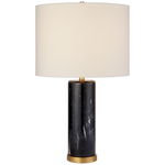Featuring Cliff Table Lamp Black Marble by Visual Comfort at Amethyst Home. The stately Cliff by AERIN exudes old-world glamour. The cylindrical solid marble base showcases brass accents and a generous linen shade for an overall strong impression and ideal lighting for a study or home library.
Overall Dimensions: 17" L x 17" W x 30" HWeight: 31 lbs.. Amethyst Home provides interior design, new construction, custom furniture, and area rugs in the Portland metro area