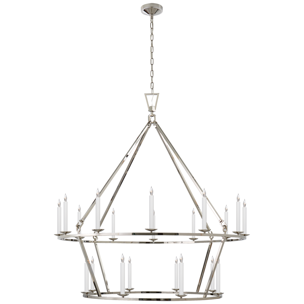 Darlana Extra Large Two-Tier Chandelier Polished Nickel | ready to ship!