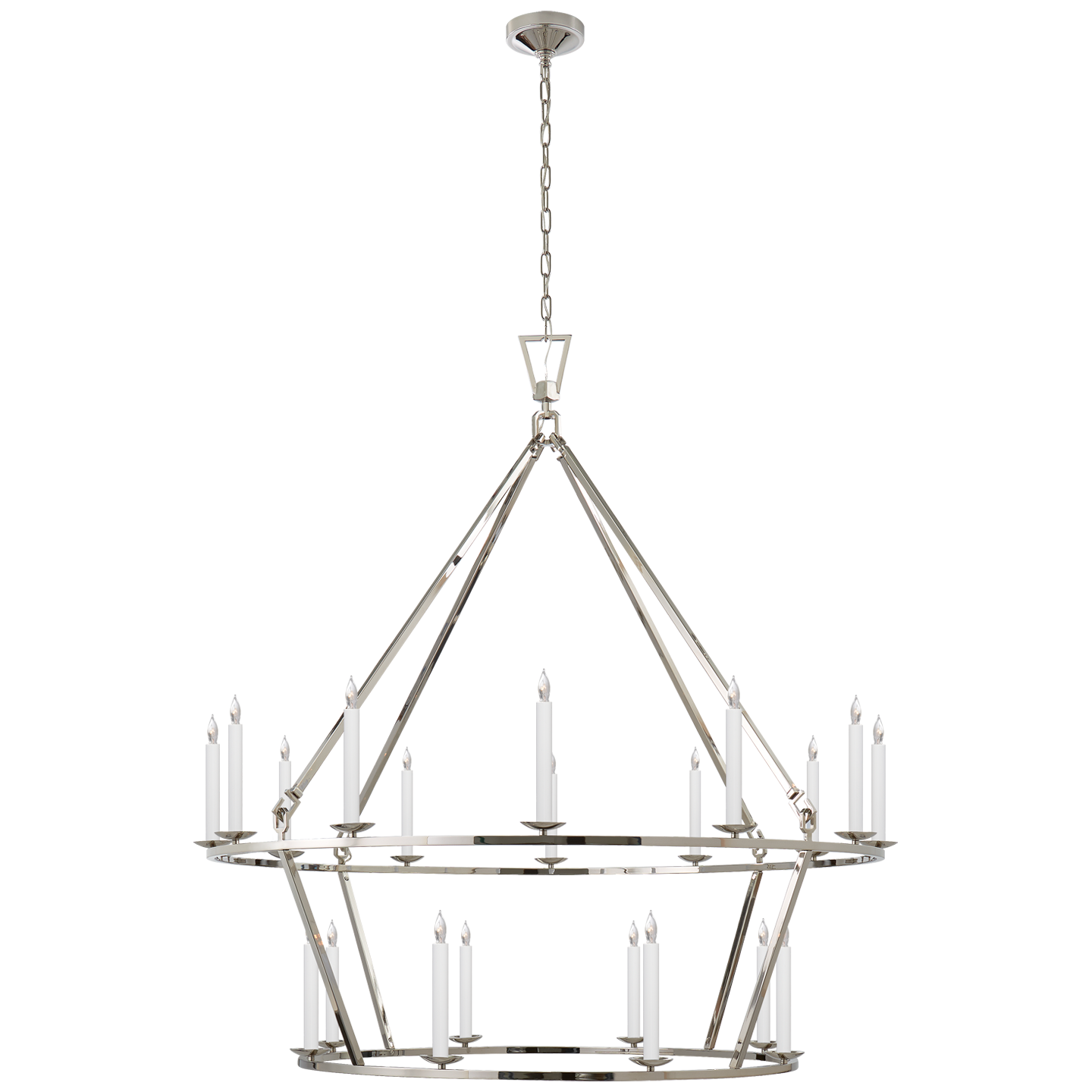 Featuring Darlana Extra Large Two-Tier Chandelier Polished Nickel by Visual Comfort at Amethyst Home. Illuminate your space with the exquisite Darlana Extra Large Two-Tier Chandelier. Indulge in luxury with its polished nickel finish and two-tier design, providing ample lighting and a touch of elegance to any room. Add a touch of sophistication to your home with this stunning chandel. Amethyst Home provides interior design, new construction, custom furniture, and area rugs in the Dallas metro area