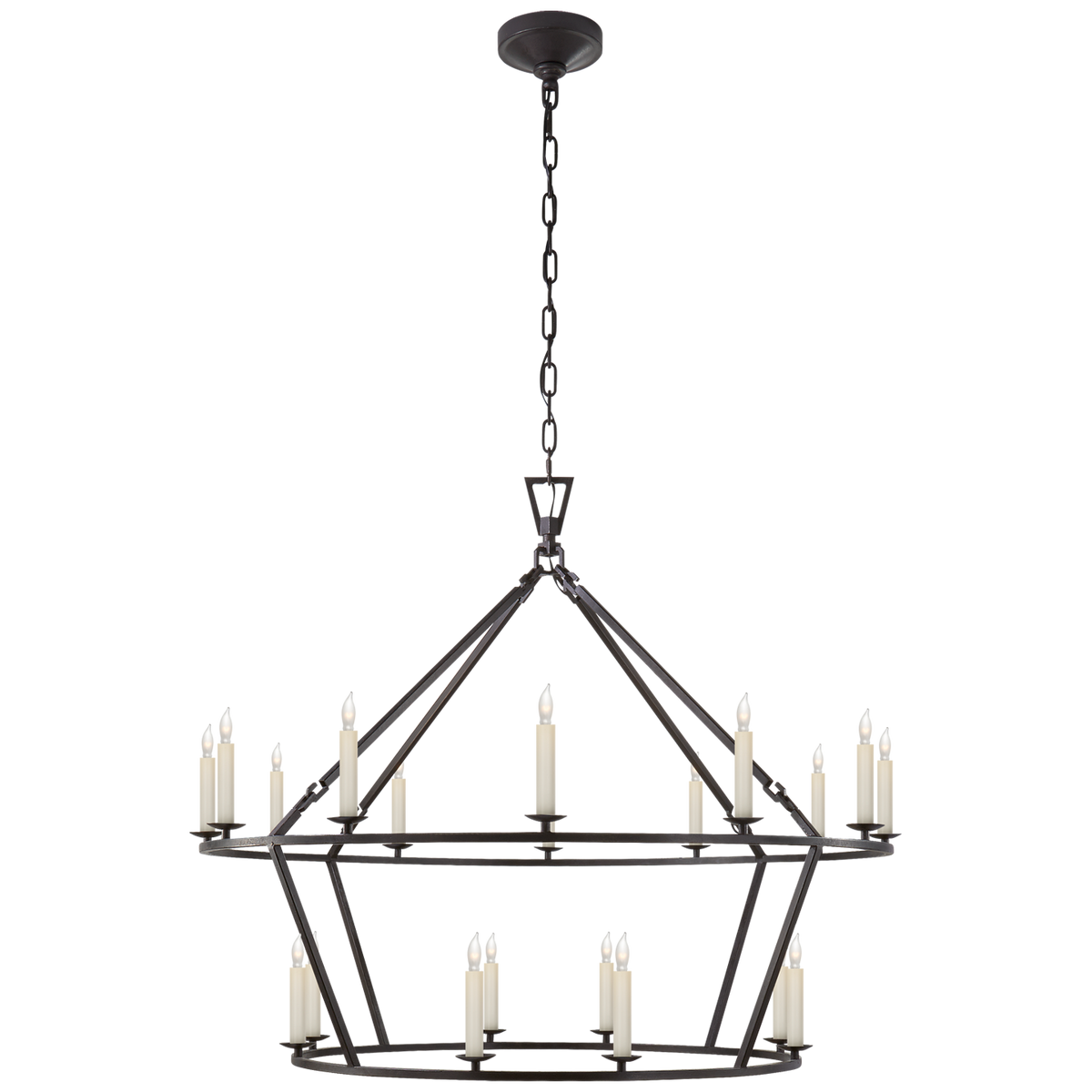 Darlana Large Two-Tiered Ring Chandelier Aged Iron | ready to ship!