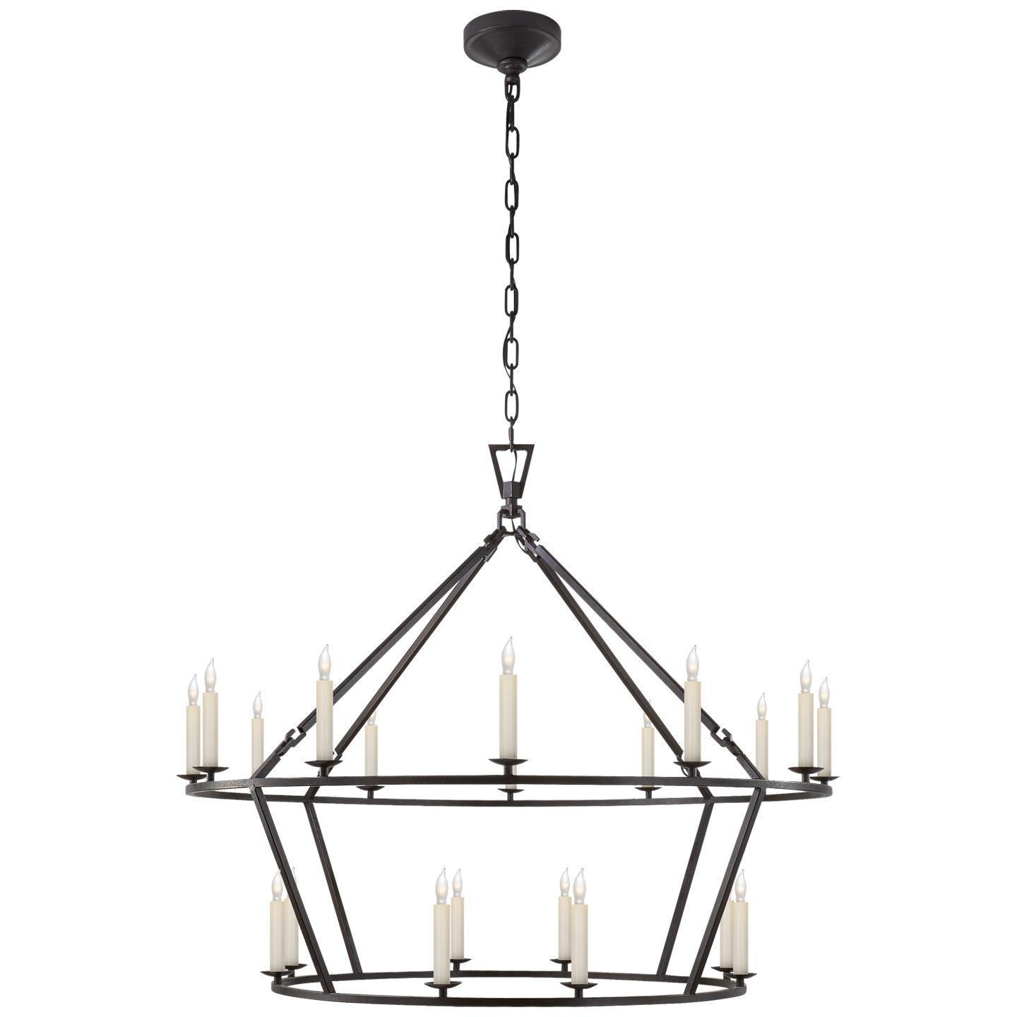 Featuring Darlana Large Two-Tiered Ring Chandelier Aged Iron by Visual Comfort at Amethyst Home. Elevate your space with the Darlana Large Two-Tiered Ring Chandelier. Crafted with aged iron, this chandelier adds a touch of luxury to any room. Its two-tiered design creates a statement piece while providing ample light. The perfect addition to any sophisticated and exclusive aesth. Amethyst Home provides interior design, new construction, custom furniture, and area rugs in the Los Angeles metro area