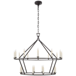 Featuring Darlana Large Two-Tiered Ring Chandelier Aged Iron by Visual Comfort at Amethyst Home. Elevate your space with the Darlana Large Two-Tiered Ring Chandelier. Crafted with aged iron, this chandelier adds a touch of luxury to any room. Its two-tiered design creates a statement piece while providing ample light. The perfect addition to any sophisticated and exclusive aesth. Amethyst Home provides interior design, new construction, custom furniture, and area rugs in the Los Angeles metro area