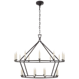 Featuring Darlana Large Two-Tiered Ring Chandelier Aged Iron by Visual Comfort at Amethyst Home. Elevate your space with the Darlana Large Two-Tiered Ring Chandelier. Crafted with aged iron, this chandelier adds a touch of luxury to any room. Its two-tiered design creates a statement piece while providing ample light. The perfect addition to any sophisticated and exclusive aesth. Amethyst Home provides interior design, new construction, custom furniture, and area rugs in the Los Angeles metro area