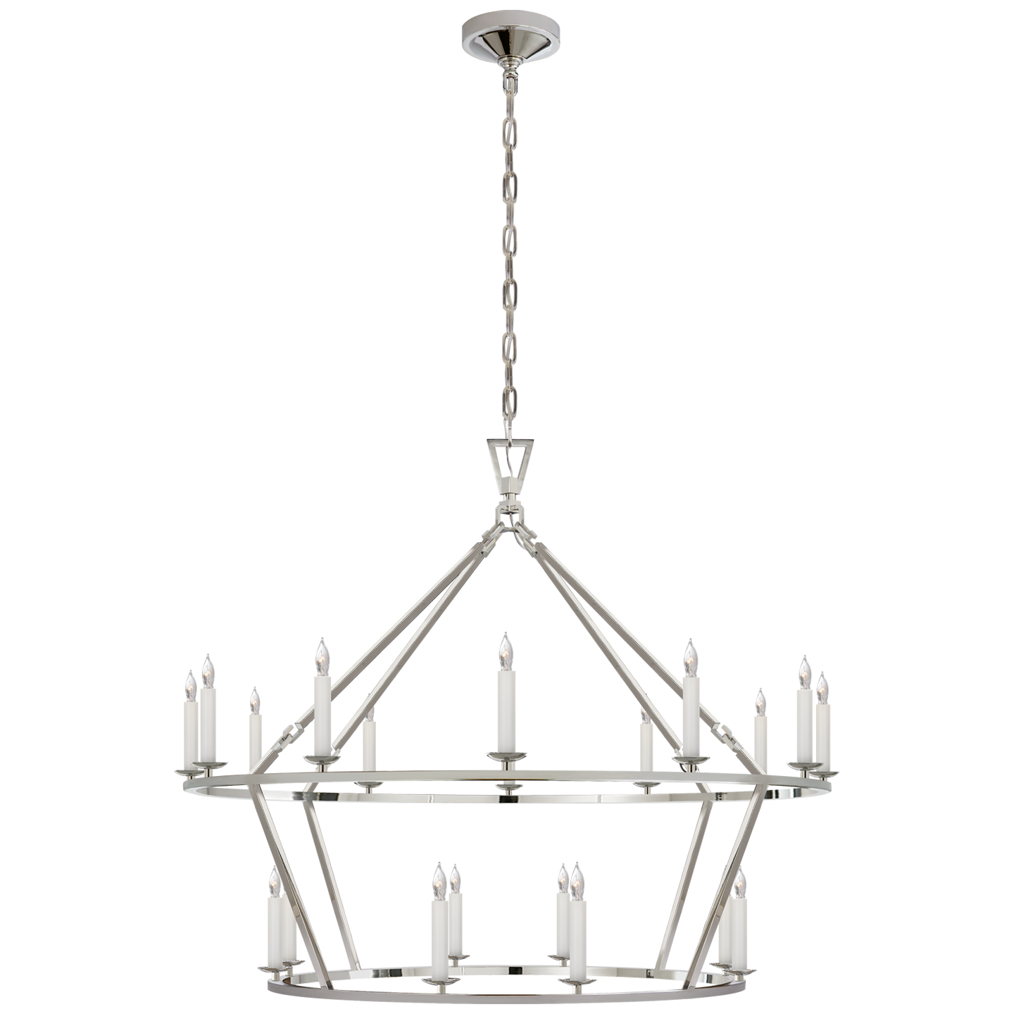 Featuring Darlana Large Two-Tiered Ring Chandelier Polished Nickel by Visual Comfort at Amethyst Home. Illuminate any room with elegance and luxury with our Darlana Large Two-Tiered Ring Chandelier in Polished Nickel. This stunning chandelier features a two-tiered design, adding depth and sophistication to your space. Elevate your decor and create a dazzling ambiance with this exquis. Amethyst Home provides interior design, new construction, custom furniture, and area rugs in the Boston metro area