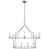 Featuring Darlana Large Two-Tiered Ring Chandelier Polished Nickel by Visual Comfort at Amethyst Home. Illuminate any room with elegance and luxury with our Darlana Large Two-Tiered Ring Chandelier in Polished Nickel. This stunning chandelier features a two-tiered design, adding depth and sophistication to your space. Elevate your decor and create a dazzling ambiance with this exquis. Amethyst Home provides interior design, new construction, custom furniture, and area rugs in the Boston metro area
