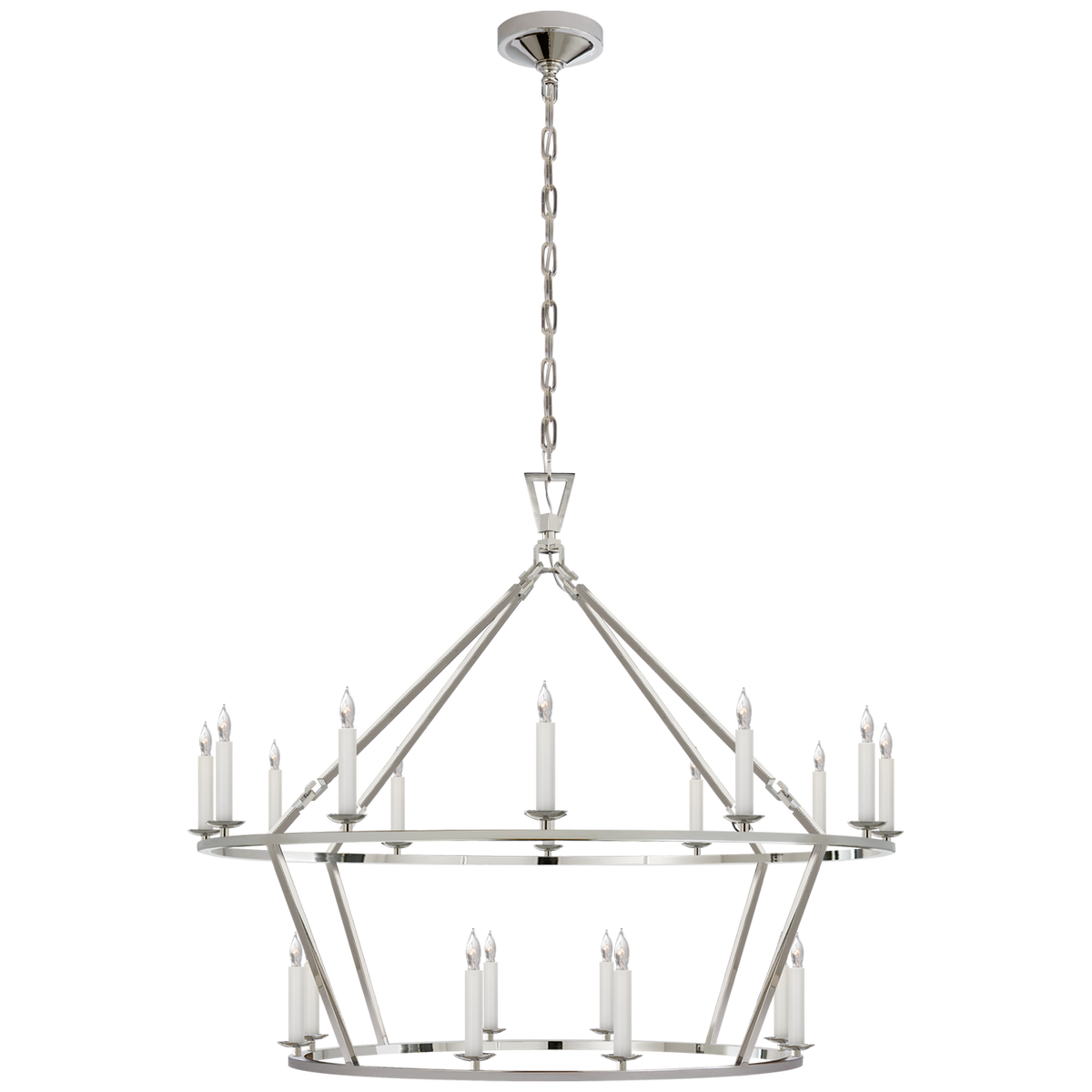 Darlana Large Two-Tiered Ring Chandelier Polished Nickel | ready to ship!