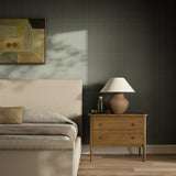 Dobby Stripe Grasscloth Wallpaper by FH Art Studio - Olive