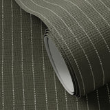 Dobby Stripe Grasscloth Wallpaper by FH Art Studio - Olive