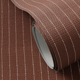 Dobby Stripe Grasscloth Wallpaper by FH Art Studio - Rust