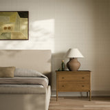 Dobby Stripe Grasscloth Wallpaper by FH Art Studio - Sand