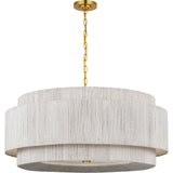 Dorado 40" Chandelier - Antique-Burnished Brass and Washed Abaca | shipping 10/22/2026
