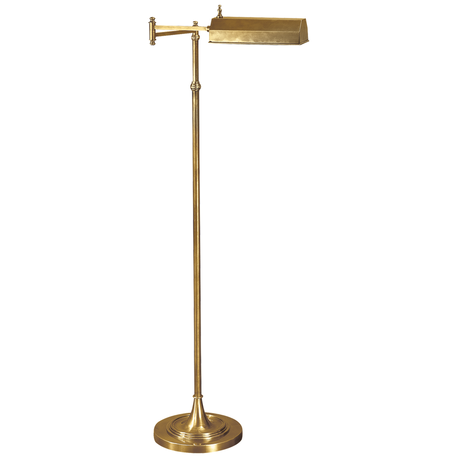 Dorchester Swing Arm Pharmacy Antique-Burnished Brass Floor Lamp | shipping 04/23/2026