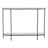 Featuring Brian Console Table by Dovetail at Amethyst Home. Expertly crafted, the Brian Console Table offers both style and function to any living space. Its sleek design adds a touch of elegance, while the solid wood construction ensures durability for daily use. Use it as a statement piece or for practical storage, the possibilities are endless.
Overall Dimen. Amethyst Home provides interior design, new home construction design consulting, vintage area rugs, and lighting in the Tampa metro area.