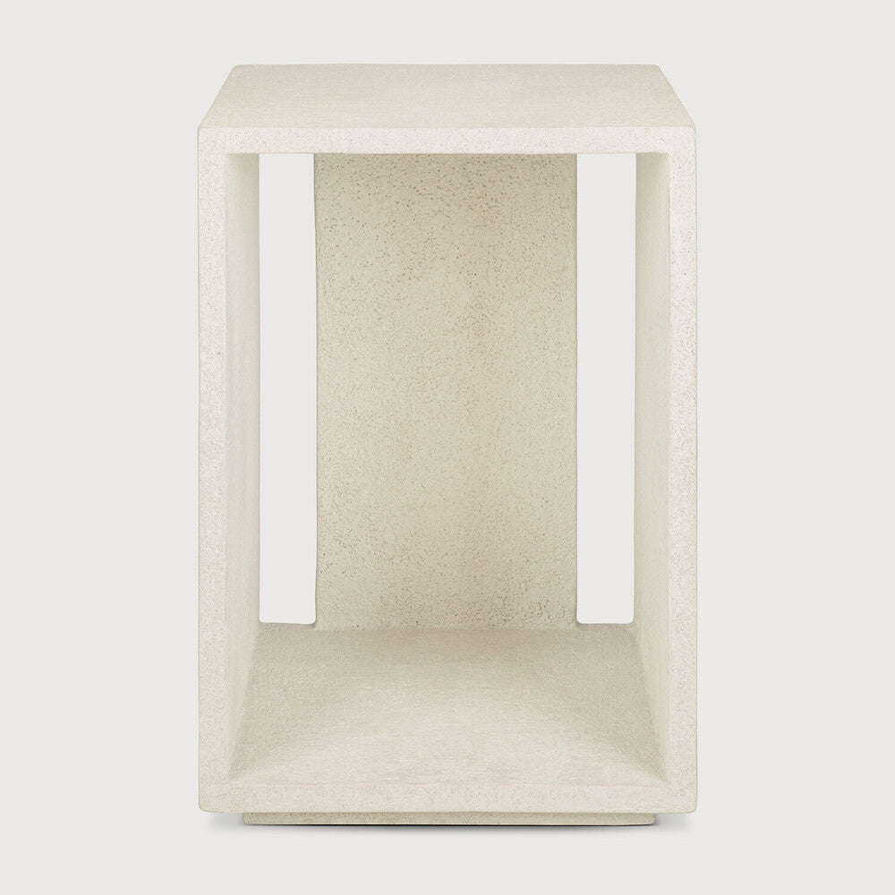 Featuring Elements Microcement Bedside Table by Ethnicraft at Amethyst Home. Elegant simplicity forms the basis of the Elements collection. Seamless and softened forms blend perfectly with textural character at the expert hands of artisans. Each piece offers a slightly unique identity with a high-performing, fine, earthy stone finish. Elements make a durable and stylish addition t. Amethyst Home provides interior design, new construction, custom furniture, and area rugs in the San Diego metro area