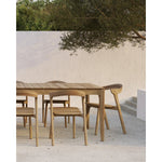 Featuring Bok Teak Outdoor Dining Table by Ethnicraft at Amethyst Home. Reminiscent of a goat's curved horns, the Bok collection combines sculptural elegance and contemporary crafting into a graceful and airy form. Just like its matching chair, the Bok dining table is another signature design. Its airy shape yet rock-solid construction make this piece a . Amethyst Home provides interior design, new home construction design consulting, vintage area rugs, and lighting in the Laguna Beach metro area.