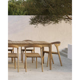 Featuring Bok Teak Outdoor Dining Table by Ethnicraft at Amethyst Home. Reminiscent of a goat's curved horns, the Bok collection combines sculptural elegance and contemporary crafting into a graceful and airy form. Just like its matching chair, the Bok dining table is another signature design. Its airy shape yet rock-solid construction make this piece a . Amethyst Home provides interior design, new home construction design consulting, vintage area rugs, and lighting in the Laguna Beach metro area.