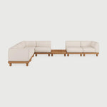 Combining elegance and sleek lines in a relaxed silhouette, the Monocle feels refined, inviting and grounded. Its soft cushions bring an indoor level of comfort to outdoor living, while the solid wooden base anchors the piece with warmth and balance. Amethyst Home provides interior design, new home construction design consulting, vintage area rugs, and lighting in the San Diego metro area.