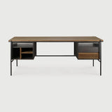 Some like a minimalistic look, others need more storage and organization. Whether you like the first or the latter: the Oscar desk is available with or without drawers. Designed by Alain van Havre and teak drawer doors hand carved by our artisans Amethyst Home provides interior design, new home construction design consulting, vintage area rugs, and lighting in the Los Angeles metro area.