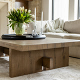 Isaac Rubbed Light Oak Coffee Table | ready to ship!  (Lifestyle View)