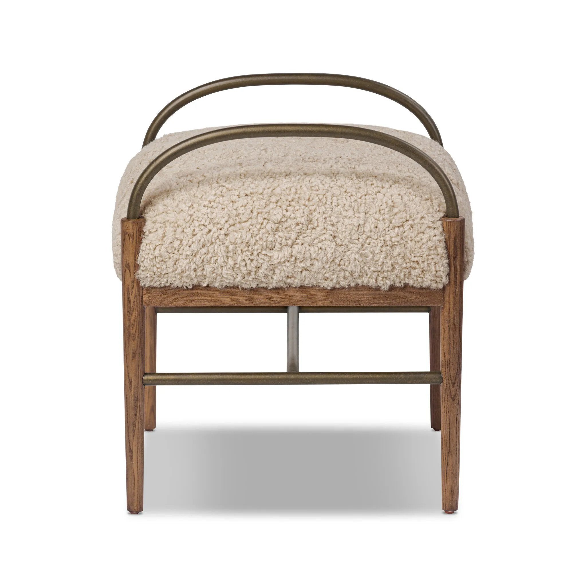 As fans of organic modern design at Amethyst, we love the nature inspired Demi Accent Stool - Beige Shearling. This item pairs well with other brands such as Four Hands and is perfect for modern homes Amethyst Home provides interior design, new home construction design consulting, vintage area rugs, and lighting in the Austin metro area.