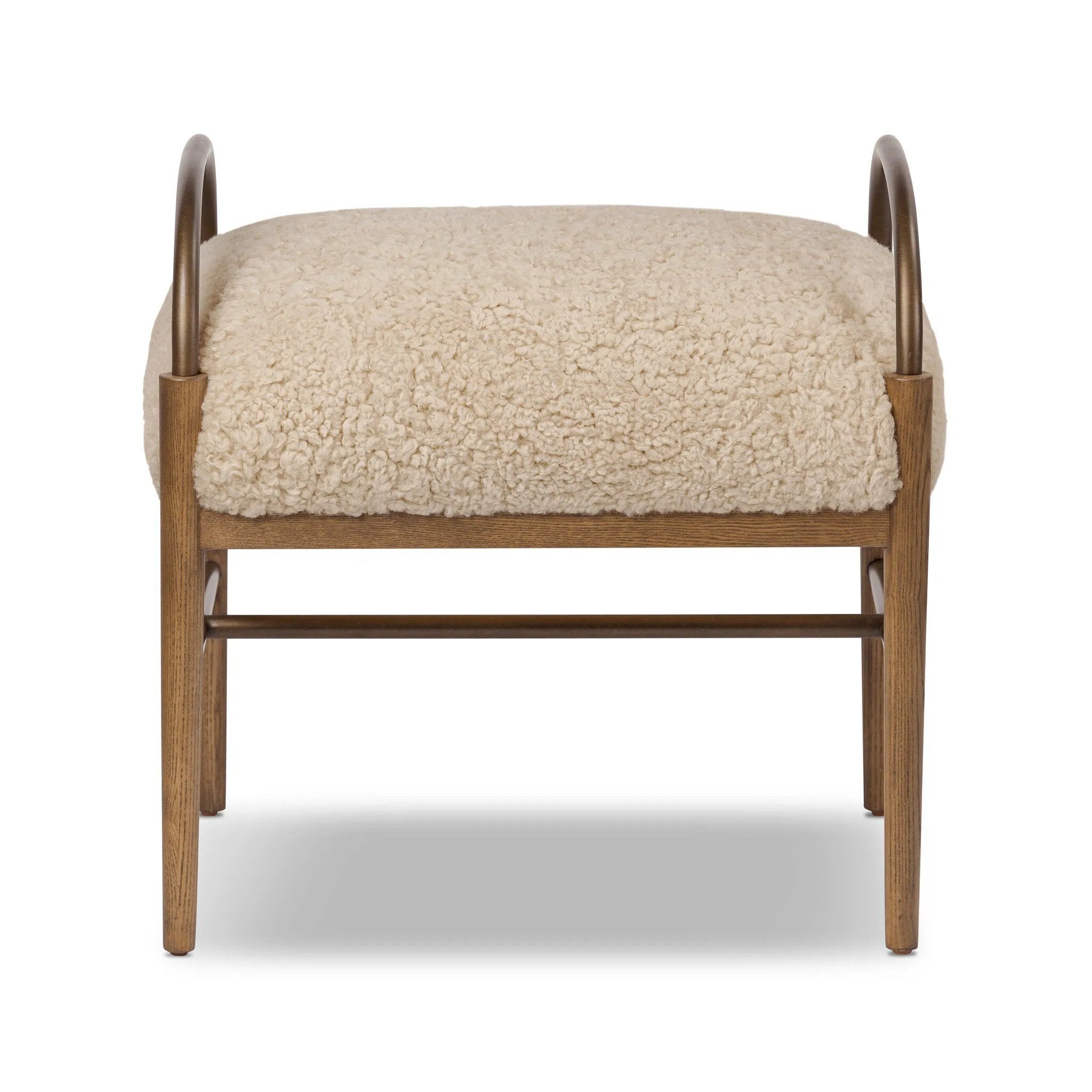 As fans of organic modern design at Amethyst, we love the nature inspired Demi Accent Stool - Beige Shearling. This item pairs well with other brands such as Four Hands and is perfect for modern homes Amethyst Home provides interior design, new home construction design consulting, vintage area rugs, and lighting in the Dallas metro area.