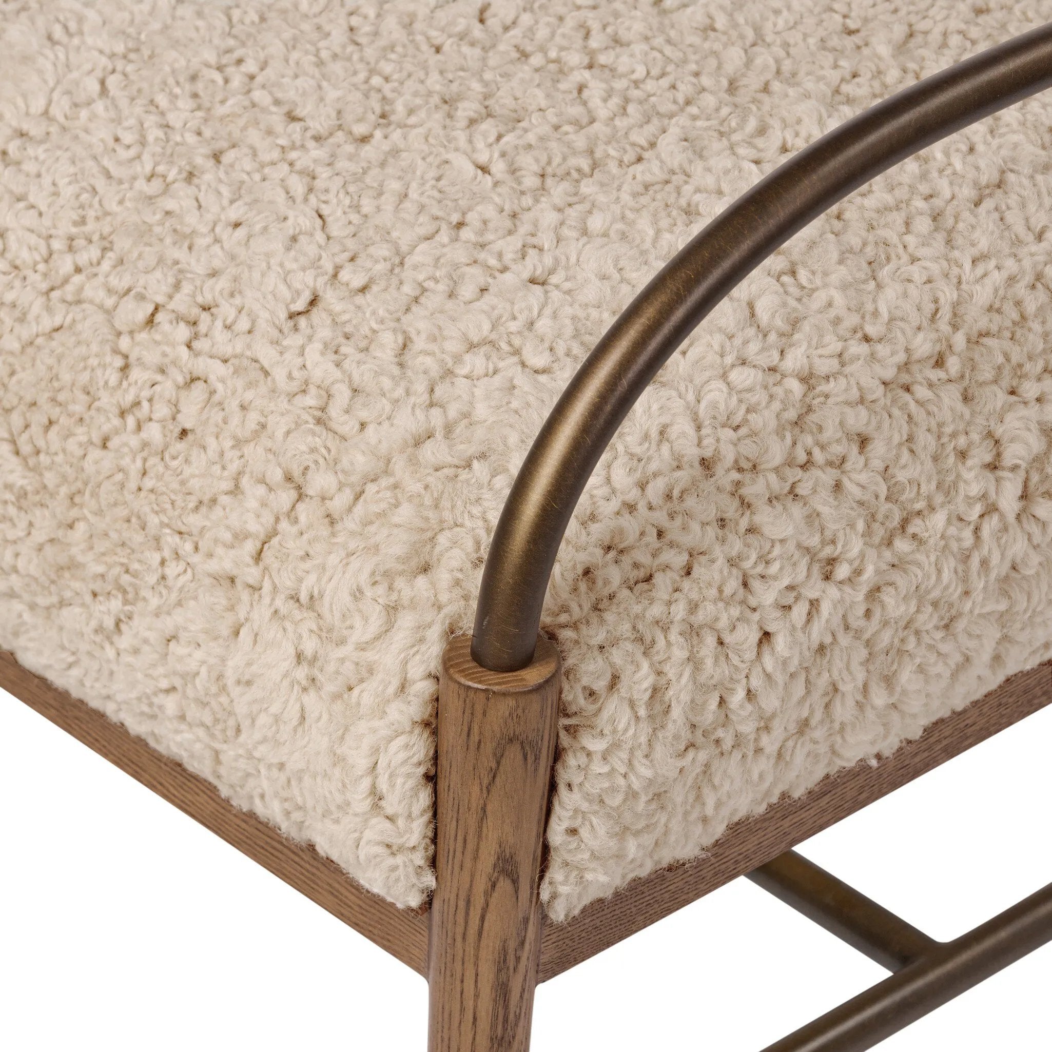 As fans of organic modern design at Amethyst, we love the nature inspired Demi Accent Stool - Beige Shearling. This item pairs well with other brands such as Four Hands and is perfect for modern homes Amethyst Home provides interior design, new home construction design consulting, vintage area rugs, and lighting in the Laguna Beach metro area.