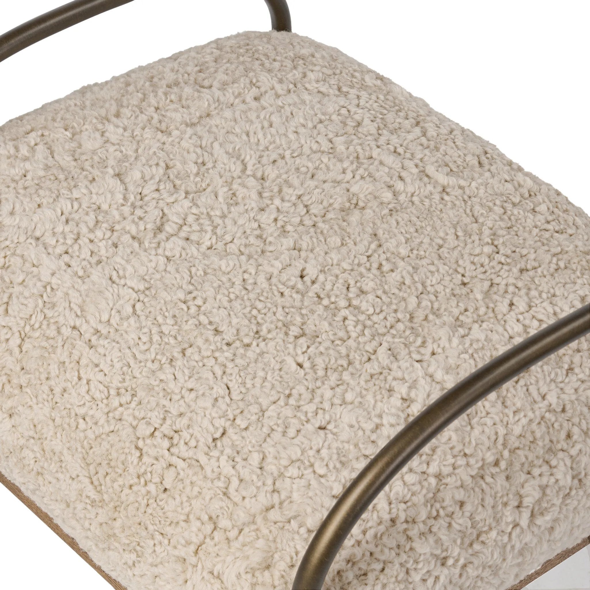 As fans of organic modern design at Amethyst, we love the nature inspired Demi Accent Stool - Beige Shearling. This item pairs well with other brands such as Four Hands and is perfect for modern homes Amethyst Home provides interior design, new home construction design consulting, vintage area rugs, and lighting in the Tampa metro area.
