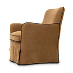 As fans of clean materials at Amethyst, we love the designer inspired Devon Slipcover Swivel Chair - Broadway Gilt. This item pairs well with other brands such as Ethnicraft and is perfect for minimalist homes Amethyst Home provides interior design, new home construction design consulting, vintage area rugs, and lighting in the Newport Beach metro area.