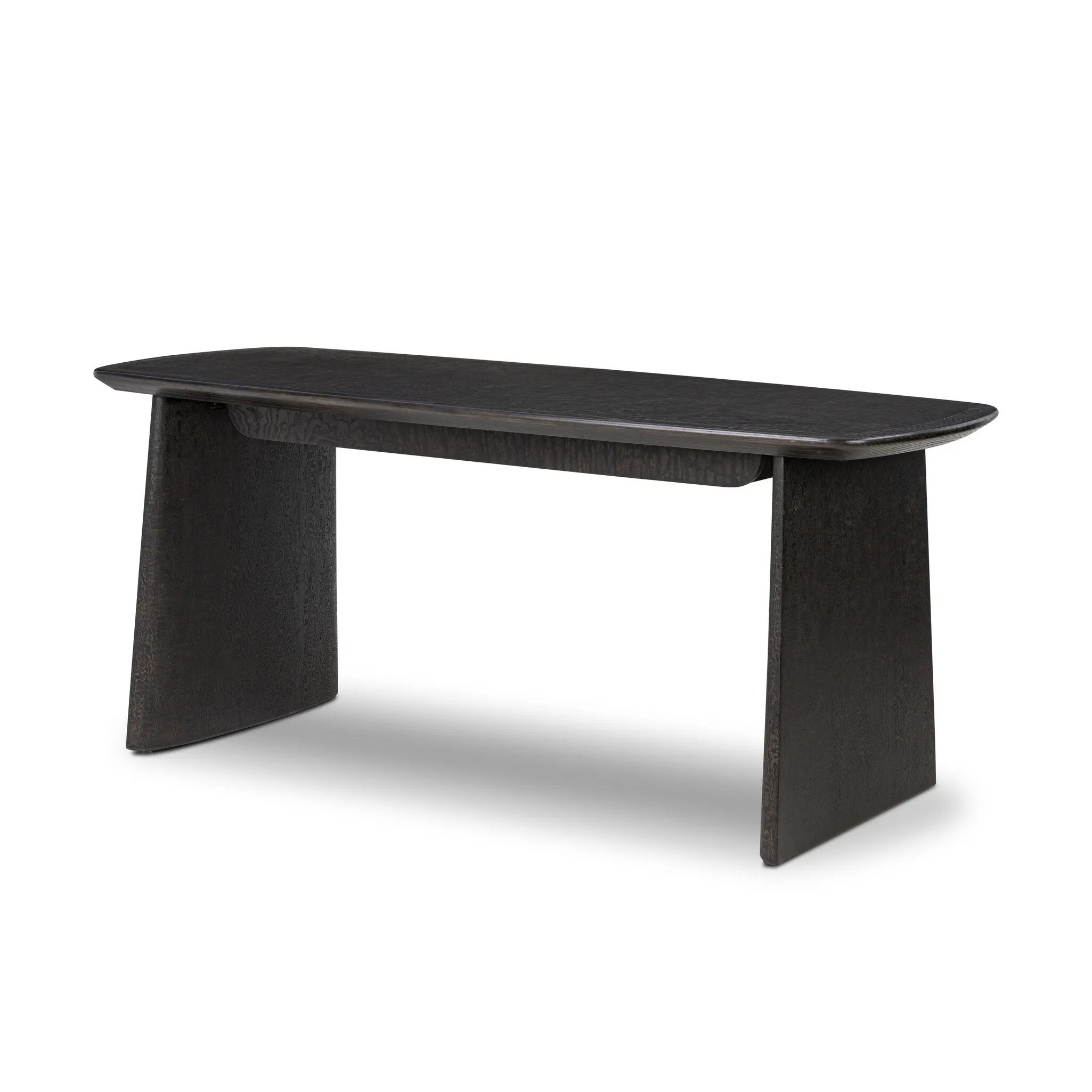 As lovers of modern aesthetics at Amethyst, we love the warm modern inspired Hera Desk - Dark Tamo Ash. This item pairs well with other brands such as Loloi Rugs and is perfect for eclectic homes Amethyst Home provides interior design, new home construction design consulting, vintage area rugs, and lighting in the Boston metro area.
