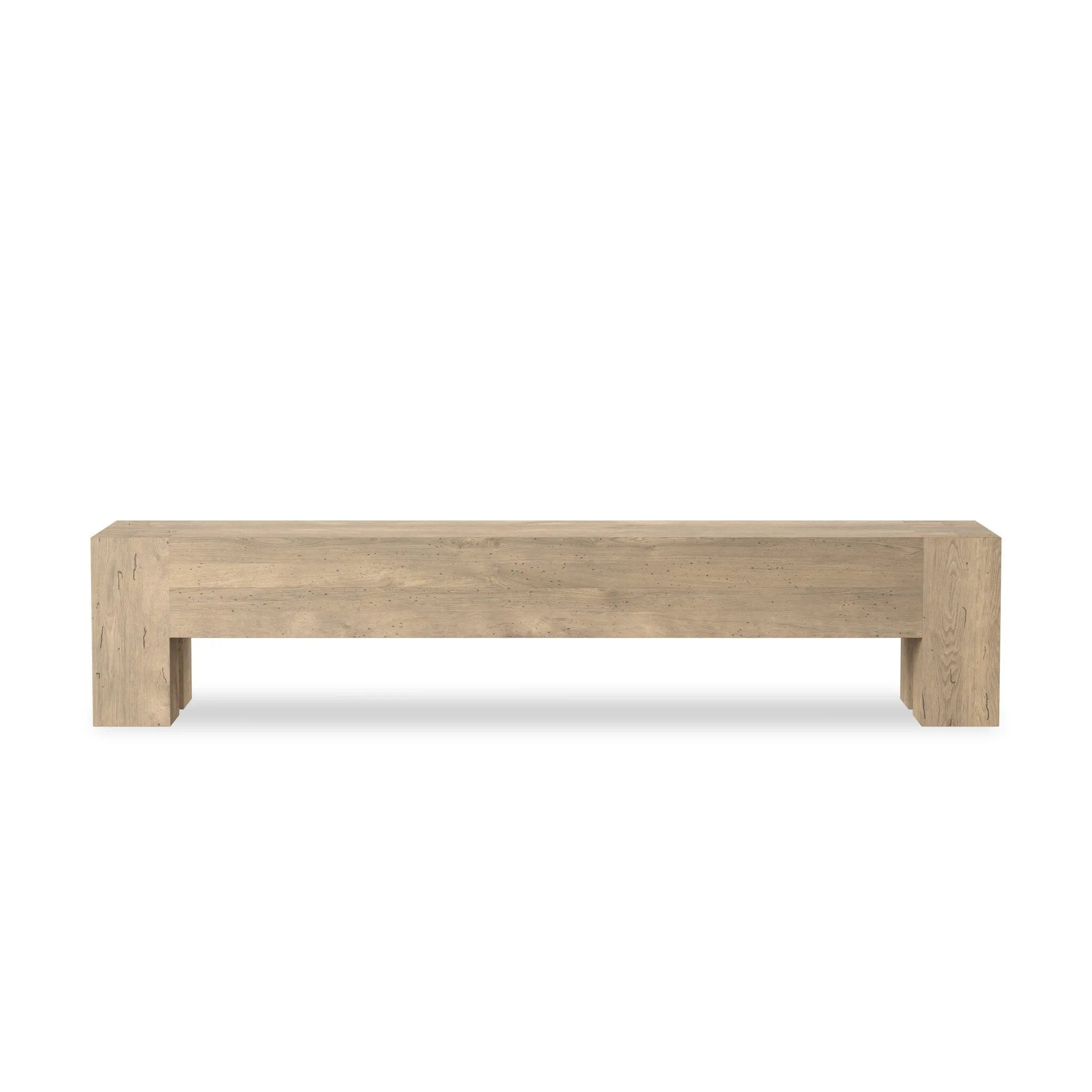 Made from thick-cut oak veneer with a faux rustic finish made to emulate wormwood, with clean Parsons lines, chunky squared legs and dovetail joinery detailing.As fans of organic modern aesthetics at Amethyst, we love the warm modern inspired Abaso Accent Bench - Whitewash Rustic Wormwood Oak. Amethyst Home provides interior design, new home construction design consulting, vintage area rugs, and lighting in the Monterey metro area.