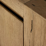 Made from thick-cut oak veneer with a faux rustic finish made to emulate wormwood, this spacious media console features a pedestal base and dovetail joinery detailing.As lovers of organic modern materials at Amethyst, we love the optimistic inspired Abaso Media Console - Rustic Wormwood Oak. Amethyst Home provides interior design, new home construction design consulting, vintage area rugs, and lighting in the Los Angeles metro area.